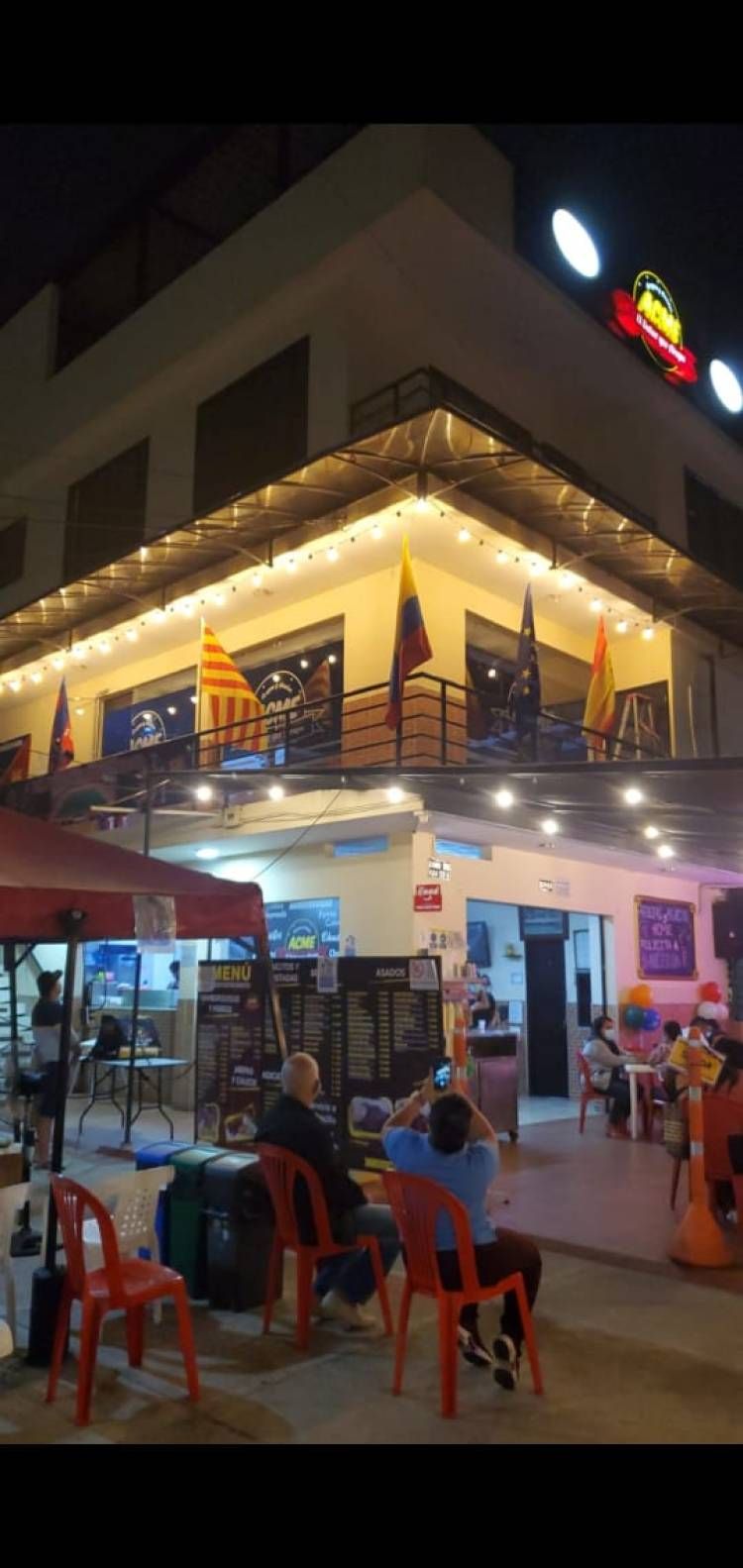 PBCC gathering venue illuminated at night