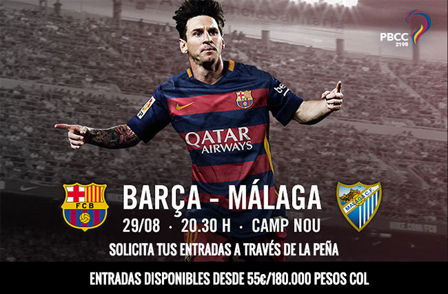 Entradas desde 55€/$180.000 COL para la FC Barcelona – Málaga