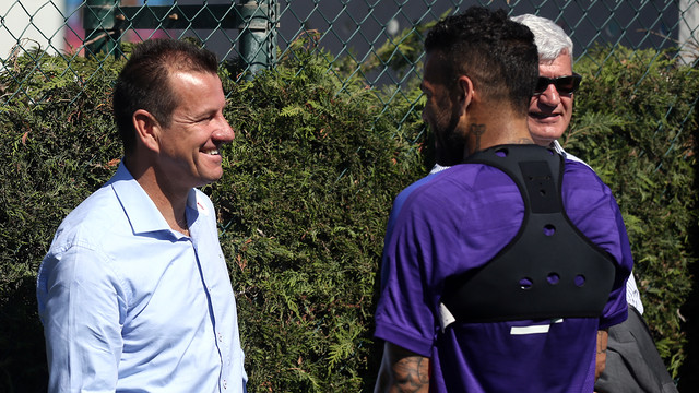 Dunga visita el entrenamiento