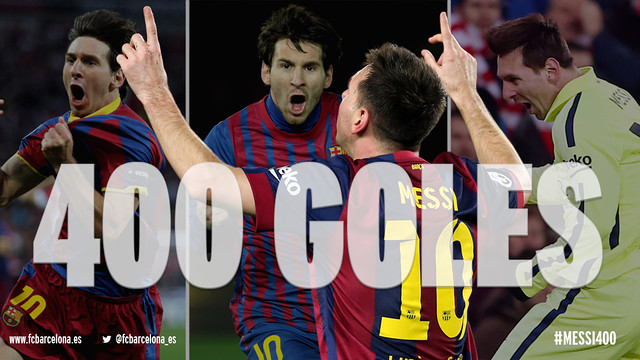 Leo Messi llega a los 400 goles oficiales con el FC Barcelona