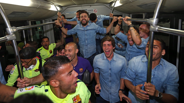 El regreso a Barcelona más feliz de los campeones