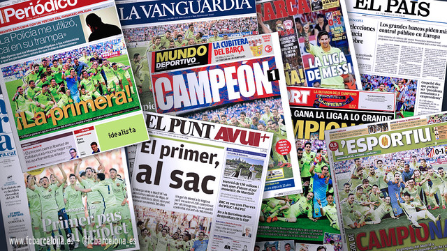 La prensa destaca el campeonato del Barça