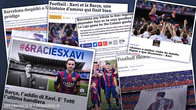 La prensa internacional se hace eco de la despedida de Xavi