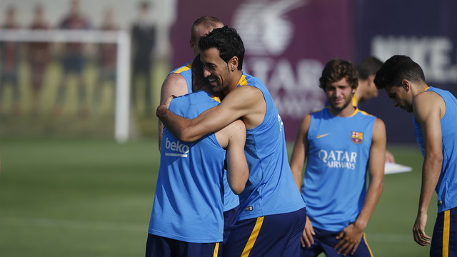 Luis Enrique trabaja con los 23 jugadores disponibles