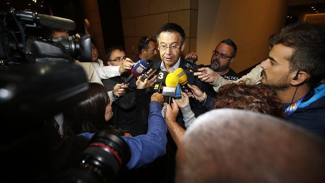 Bartomeu: «La plantilla está cerrada, Luis Enrique está muy contento con sus jugadores»