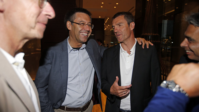 Josep Maria Bartomeu recibe a Robert Fernández en San Francisco