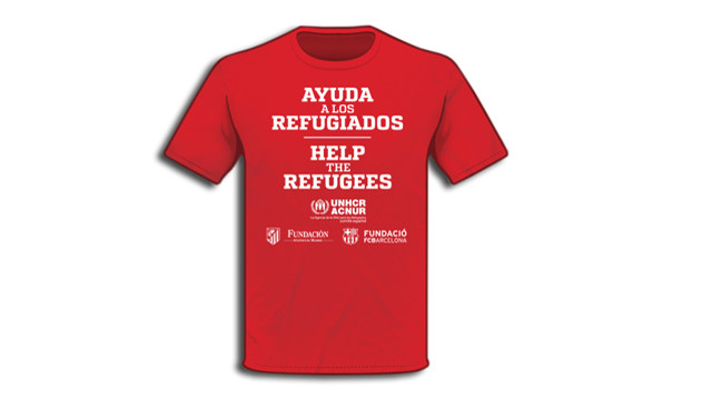 El FC Barcelona y el Atlético de Madrid lucirán una camiseta especial a favor de los refugiados