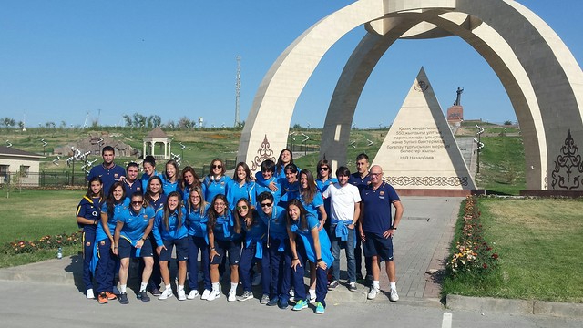 Entrenamiento oficial y visita turística del FC Barcelona Femenino en Shymkent
