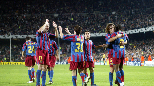 Diez años del primer gol en la Champions de Leo Messi