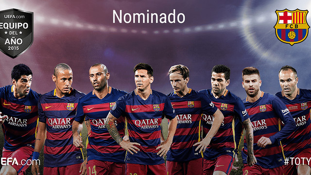 Ocho jugadores del @FCBarcelona_es, nominados para el Equipo del Año 2015 #TOTY