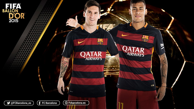 Messi y Neymar Jr, finalistas al Balón de Oro