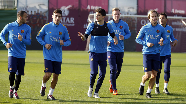 Último entrenamiento del primer equipo del FC Barcelona antes de jugar contra el Deportivo