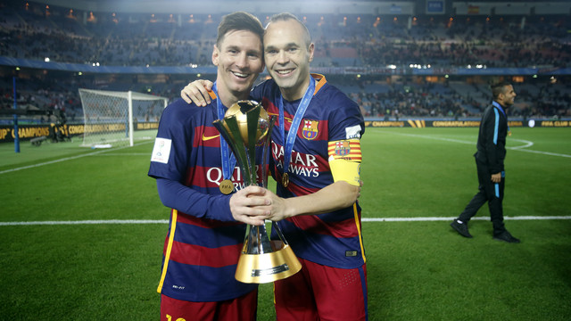 Messi e Iniesta superan Xavi y con 26 títulos son los jugadores con más conquistas de la historia del Club