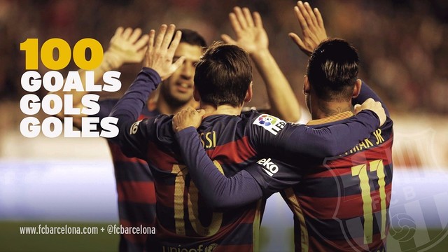 El tridente del FC Barcelona llega a los 100 goles