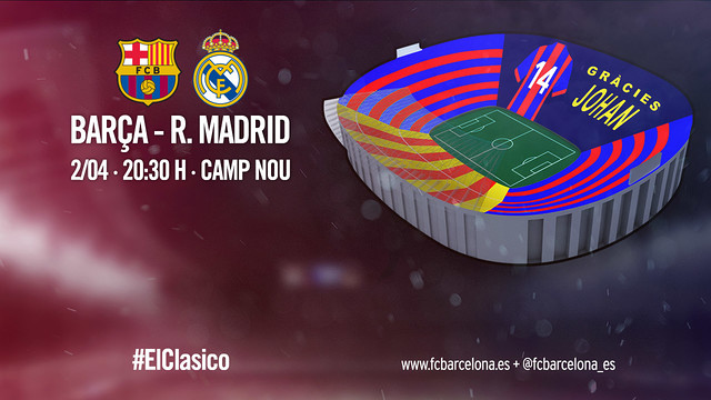 ‘Gracias Johan’, el mensaje del mosaico del FC Barcelona – Real Madrid