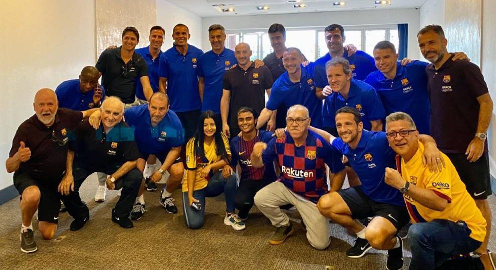 La Peña Barcelonista Cafetera de Cali, encantada con el Barça Legends